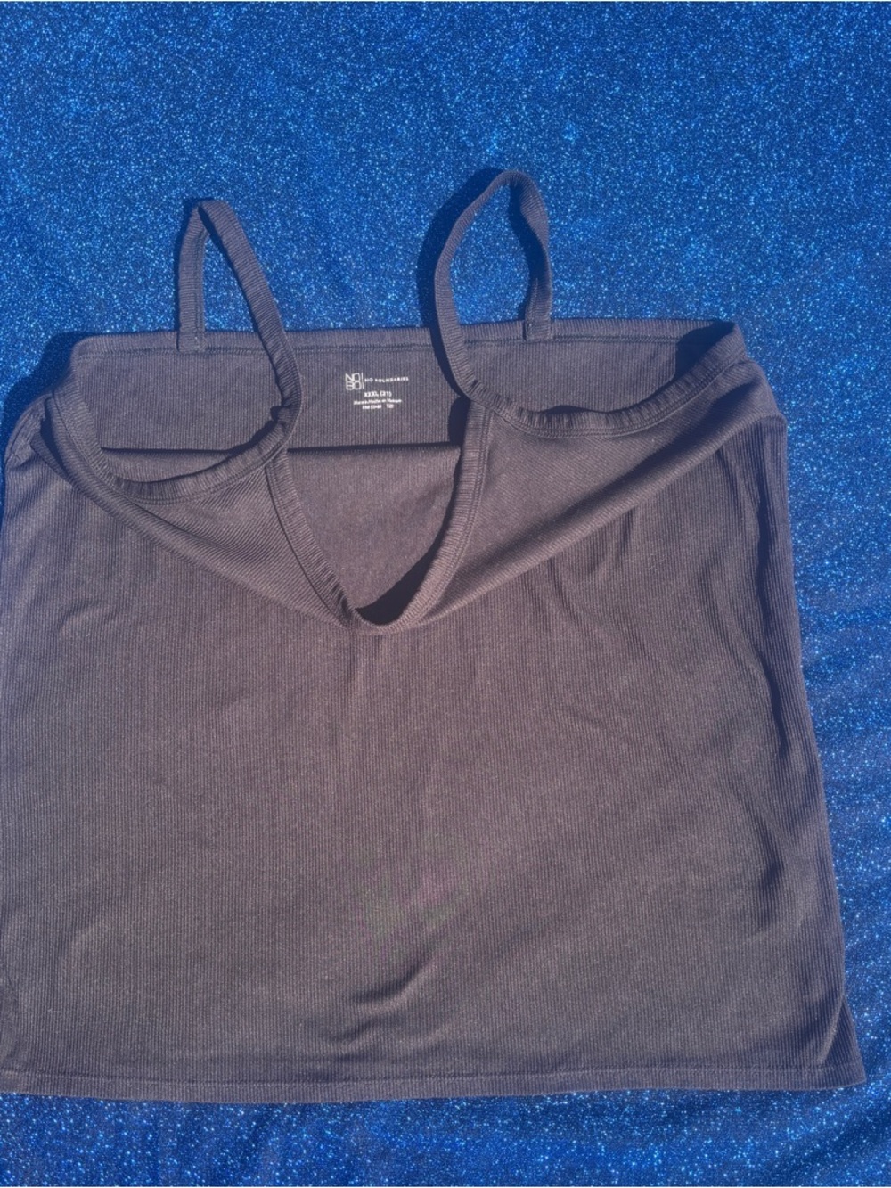 No Boundaries Black Ribbed Cami Tank Top